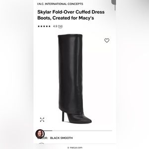 I.N.C International Concepts Skylar Fold-Over Cuffed Dress Boots (Black)